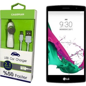 Resim Case Man LG G4 Beat Araç Şarj Cihazı Adaptör + Data Kablosu Hızlı Şarj Özellikli 