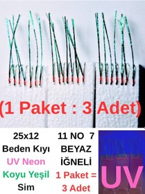 Resim Eagenset İstavrit Çaparisi 25x12 11 No 7 Beyaz İğneli 3lü Paket 