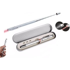 Resim Hype Store Metal lu Kırmızı Lazerli lı Mıknatıslı Pointer Kalemi İşaretçi Uzayabilen Sunum Çubuğu Teleskopik Me 