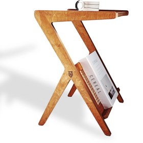 Resim Zeus Dizayn Poseidon Ahşap Yan Sehpa ve Gazetelik 