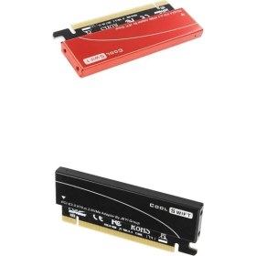 Resim Charmant 2 Adet Nvme M.2 Ngff SSD Ila 3.0 X16 Adaptörü Genişletme Kartı ve Soğutucu Durumda 