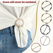 Resim 2/5 adet Şık İpek Eşarp Halka Klipsleri T-shirt Bağlama Klipsleri Kadınlar için Moda Toka Daire Klips Giysi Halka Tutucu Sevgililer Günü Hediyeleri 