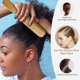 Resim 1 Unisex Bambu Saplı Saç Fırçası Geniş Fare Kuyruğu ile - Dayanıklı Plastik Kıllar Pürüzsüz At Kuyrukları, Topuzlar ve Uç Baskı için - Kenar Kontrolü ve Bölme Aracı Normal Saçlar için, Elektrik Gerektirmez, Ergonomik Tutma için Arka ve Ön Stil, Saç Fırçası Stil için, Şık Tasarım, Doğal Görünüm, Estetik Saç Bakımı, Plastik Yapı, Bölme Fırçaları, Arka ve Ön Stil, Pürüzsüz ve Düzenli Topuzlar/pon, Temizlemesi Kolay)innie *)), Ucuz-Man 