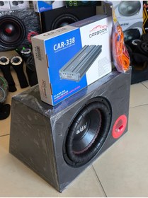 Resim patili tasarım Oto Ses Sistem 3lü Paket Kutu Bass + Amfi + Kablo Kit 