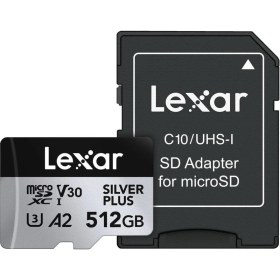 Resim Lexar 512GB Silver Plus Micro SD Hafıza Kartı UHS-I 205MB 4K V30 Hız Sertifikalı 