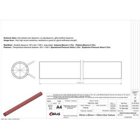 Resim IBRAS 65769 3 KAT POLYESTERLİ SİLİKON 55MM DÜZ HORTUM 1 MT 
