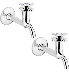 Resim 2li Artı Aç Kapa 4 Kollu Krom Çevirveli Musluk Duvardan Tek Girişli 
