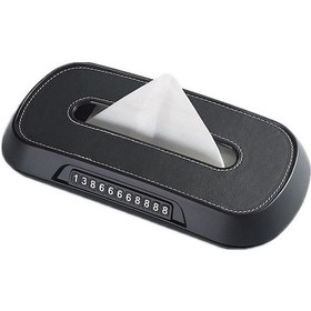 Resim Rogfer Araba Güneşlik Asılı Sunroof Koltuk Sırt Mendil Kutusu, Renk: Deri Siyah 