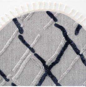 Resim Cool Halı Palazzo 03 Gri Lacivert Bukle Salon Halısı Hav Toz Vermez Mutfak Koridor Çocuk Odası Halısı Yuvarlak Halı 