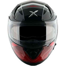 Resim Axor Apex Hex-2 Kapalı Motosiklet Kaskı Gri - Kırmızı 