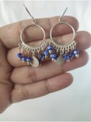 Resim HANIMKIZ 925 Ayar Gümüş Nazar Boncuğu Sallantılı Otantik Bohem Küpe 