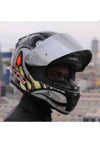 Resim Gri Cam + Ls2 Rapid 2 Spox Motosiklet Kaskı Gri 