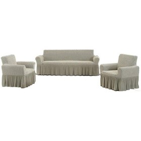 Resim Altınkoza Likralı Petek Koltuk Örtüsü | Krem 