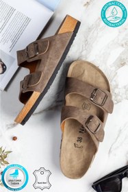 Resim neon shoes Madrid Unisex Ortopedik Tabanlı Terlik Çift Bantlı Tokalı Günlük Rahat Ev & Dışarı Terliği 