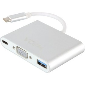 Resim Vcom CU426M Type-C-M To Vga-F Usb 3.0-F Type-C-F Çevirici 