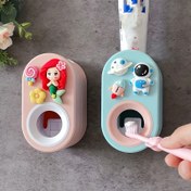 Resim 1 adet Üçüncü Nesil Otomatik Diş Macunu Sıkacağı, Karikatür Dinozor Macunu Banyo Malzemeleri Aksesuarları, Diş Macunu Tutucu, Asılı Duvar Tipi, Banyo Aksesuarları için Uygun 