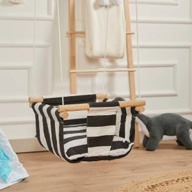 Resim Ahşap Bebek Salıncağı – Siyah 