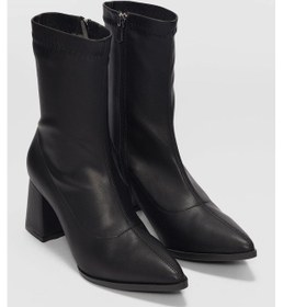 Resim Ventes Kısa Topuklu Sivri Burun Streç Kadın Bot-2041783-z Siyah 