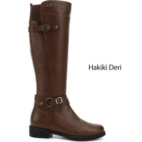 Resim Gönderi R Kadın Kahve Floter Fermuarlı Kauçuk Taban Hakiki Deri Çizme Dkzc61363564 Kahve Floter 