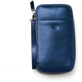 Resim Carlyle Erkek Deri Bilek Askılı Clutch Çanta - Lacivert 