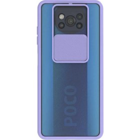 Resim Kzy Xiaomi Poco X3 Pro Kapak Lensi Açılır Kapanır Kamera Korumalı Silikon Kılıf - Lila 