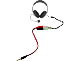 Resim Microcase 4 pin 3.5mm Stereo Erkek - 2 x 3.5mm Stereo Dişi Girişli Kablo 