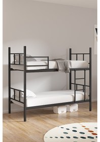 Resim Defne Ayrılabilir Metal Ranza Siyah 90 x190 CM 