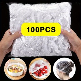 Resim 100 Adet Kalınlaştırılmış Tek Kullanımlık Plastik Yiyecek Kapakları - Şeffaf, Geri Çekilebilir Sarma için Artan Yiyecekler, Meyve & Sebzeler - Buzdolabı & Tezgah Depolama için İdeal Mutfak Düzenleyici, Yiyecek Saklama 