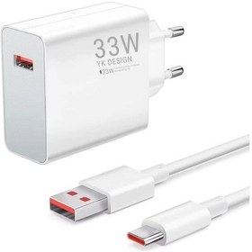 Resim 33w Hızlı Şarj Adaptörü Type-c Kablolu, Usb Çıkışlı, Akıllı Şarj Destekli Duvar Tipi Şarj Cihazı 