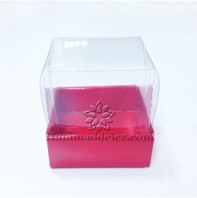 Resim Mutfak Kırmızı Asetat Kutu 5.5x5.5x2 cm 10 Adet 