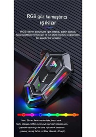 Resim Kask Interkom Rgb Işıklı Çift Bağlantı Siri Bluetooth Mikrofon Kulaklık Stereo Motorsiklet 