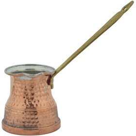 Resim Bakır 260ml Kalın Taban Prinç Sap Büyük Cezve 