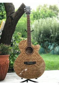 Resim Cort SFX-AB Open Pore Black Elektro Akustik Gitar 