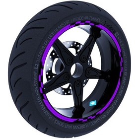Resim Moto GP Yarış Bayraklı Patlıcan Moru Jant Şeridi Sticker Çınar Extreme 