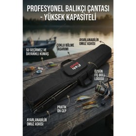 Resim Outdoorun Fıshbull 3 Gözlü 140 cm Kamış ve Olta Taşıma El Çantası 