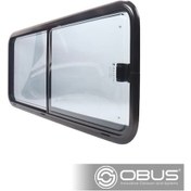 Resim Obus Karavan Berhimi 550 900 Çift Katlı Sürgülü Karavan Penceresi Siyah 