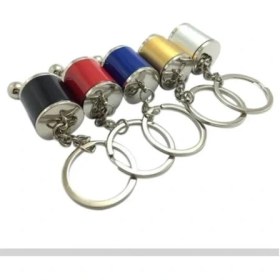 Resim Omb Store Hareketli Araba Vites Anahtarlık Altı Hız Manuel Vites Dişli Shifter Topuzu Metal Anahtarlık 