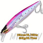 Resim 1 adet 2025 Yeni Model Yüzen Minnow Yem, 12cm / 20g Uzun Döküm Yüzey Balıkçılık Yemi Dahili Parıltılı Çift Kanat Sistemi ile ABS Malzeme Canlı Swimbait 