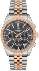 Resim Hislon Dt117t-05sr 42 mm Safir Cam Multi Fonksiyon Erkek Kol Saati 