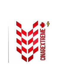 Resim Reflektif Kırmızı Damalı Kask Motosiklet Sticker Takımı Çınar Extreme 