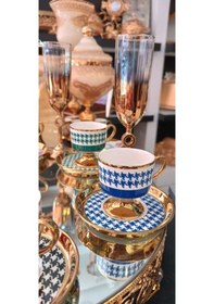 Resim Kaz Ayağı Renkli 6 Kişilik Kahve Fincan Takımı W-juliet Çok Renkli 