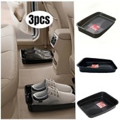 Resim Xuweiwei Siyah 3 Parça Dayanıklı Su Geçirmez Araba Ayakkabı Saklama Organizer Tepsisi Suv Kamyonet 