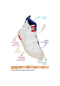 Resim Kiko Kids Garf Günlük Cırtlı Erkek Bebek Bot Ayakkabı Beyaz - Mavi Beyaz - Mavi 