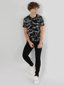 Resim Colin'S Regular Fit Bisiklet Yaka Baskılı Siyah Erkek Kısa Kol Tişört Cl1061147_Q1.V1_Blk 