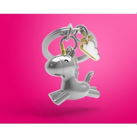 Resim Metalmorphose 3d Uçan Unicorn Anahtarlık 