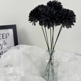 Resim 3 Adet Geleneksel Siyah Yapay Çiçekler, 28.96cm - Halloween & Ev Dekoru için Mükemmel, Dayanıklı Plastik, Zarif Dantel Vazo Eklemeli, Halloween Süslemeleri 