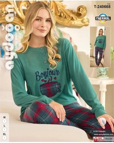 Resim Aydoğan Kadın Düğme Yaka Termal Pijama Takımı 240668y- 1 Adet Yeşil 