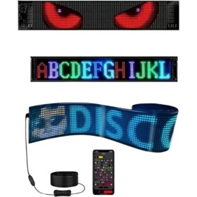 Resim Rgb LED Matrix Panel Esnek Yapı Uygulama Kontrollü Kayan Yazı Ekranı Midastech 