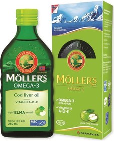 Resim Möller's Omega 3 Elma Aromalı Balık Yağı Şurubu 250 Ml 
