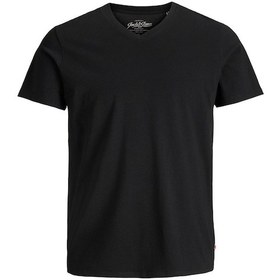 Resim Jack Jones Plain Tee Ss V-neck Noos Erkek Siyah Tshirt 12136713-0 Siyah 
